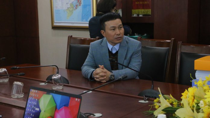 Phó tổng giám đốc Trung tâm Quy hoạch và Điều tra tài nguyên nước quốc gia Triệu Đức Huy chủ trì cuộc họp. 8a-2-696x391