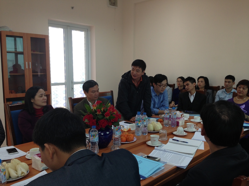 Ông Bạch Ngọc Quang - Trưởng ban Điều tra cơ bản tài nguyên nước dưới đất - Trung tâm QH&ĐTTNNQG phát biểu tại Hội nghị